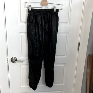 Size small leather, jogging pants elastic with drawstring pockets also